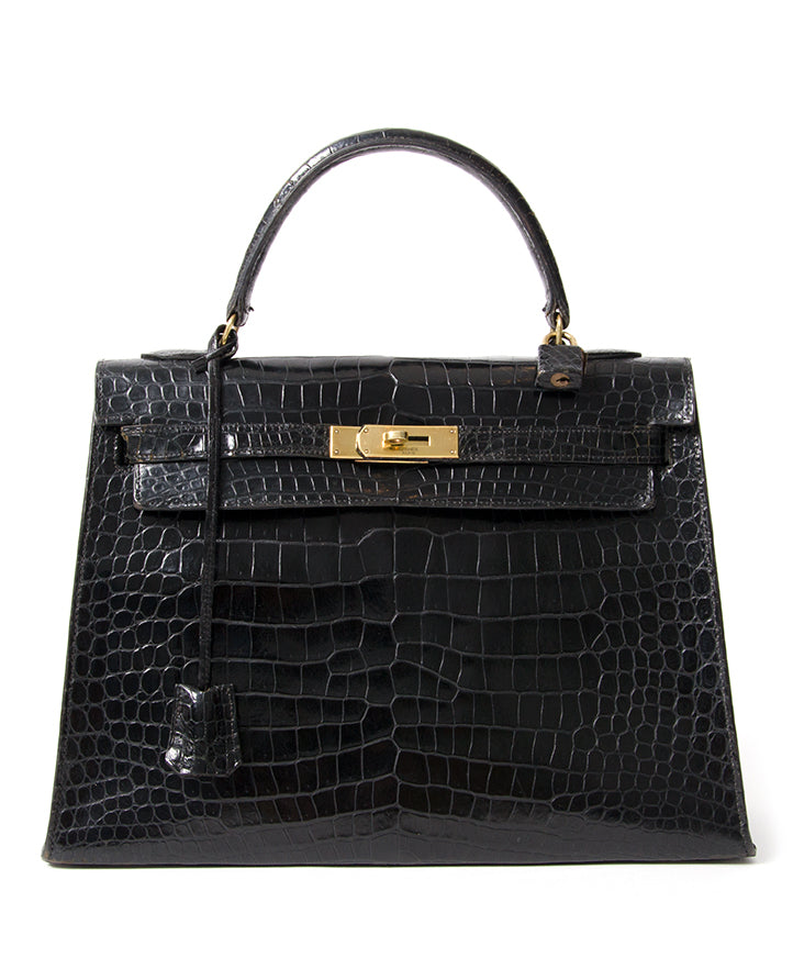 koop veilig online tweedehands hermes kelly 32 croco ghw beste prijs online webshop