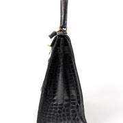 buy safe online secondhand designer vintage Hermes Kelly croco black best price