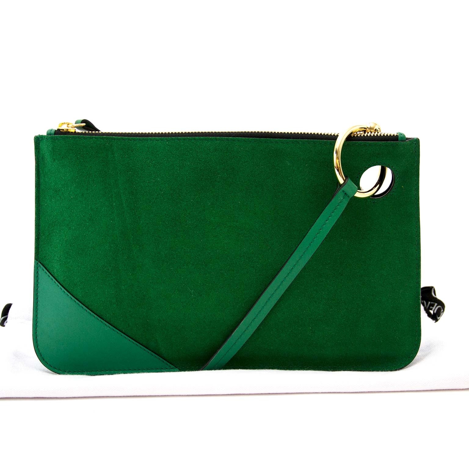 jw anderson emerald green pierce clutch now for sale at labellov vintage fashion webshop belgium
