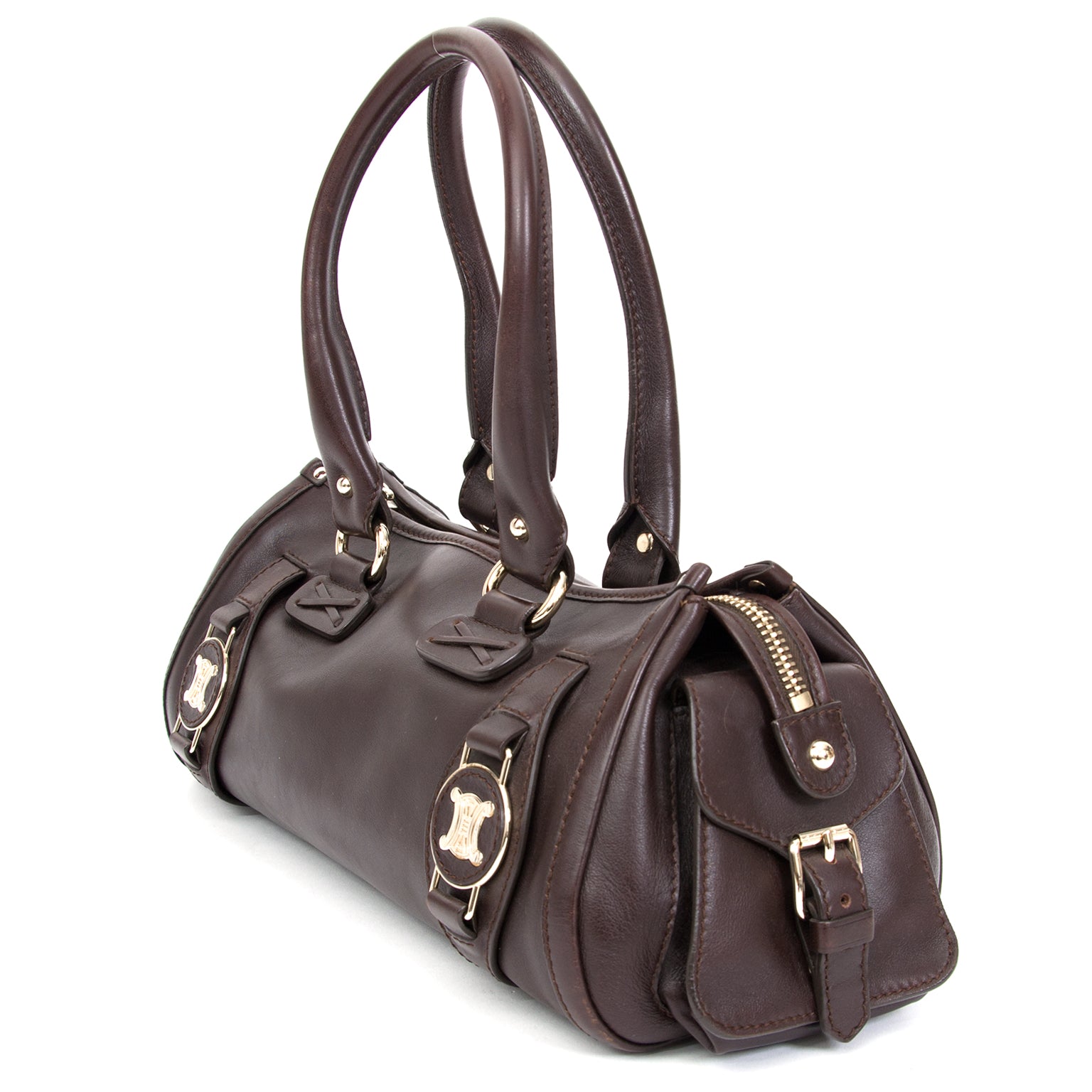 Preowned Céline Oxblood Cilinder Bag. Buy authentic secondhand Céline bags at the right price at LabelLOV vintage webshop. Safe and secure online shopping. Koop authentieke tweedehands Céline tassen met juiste prijs