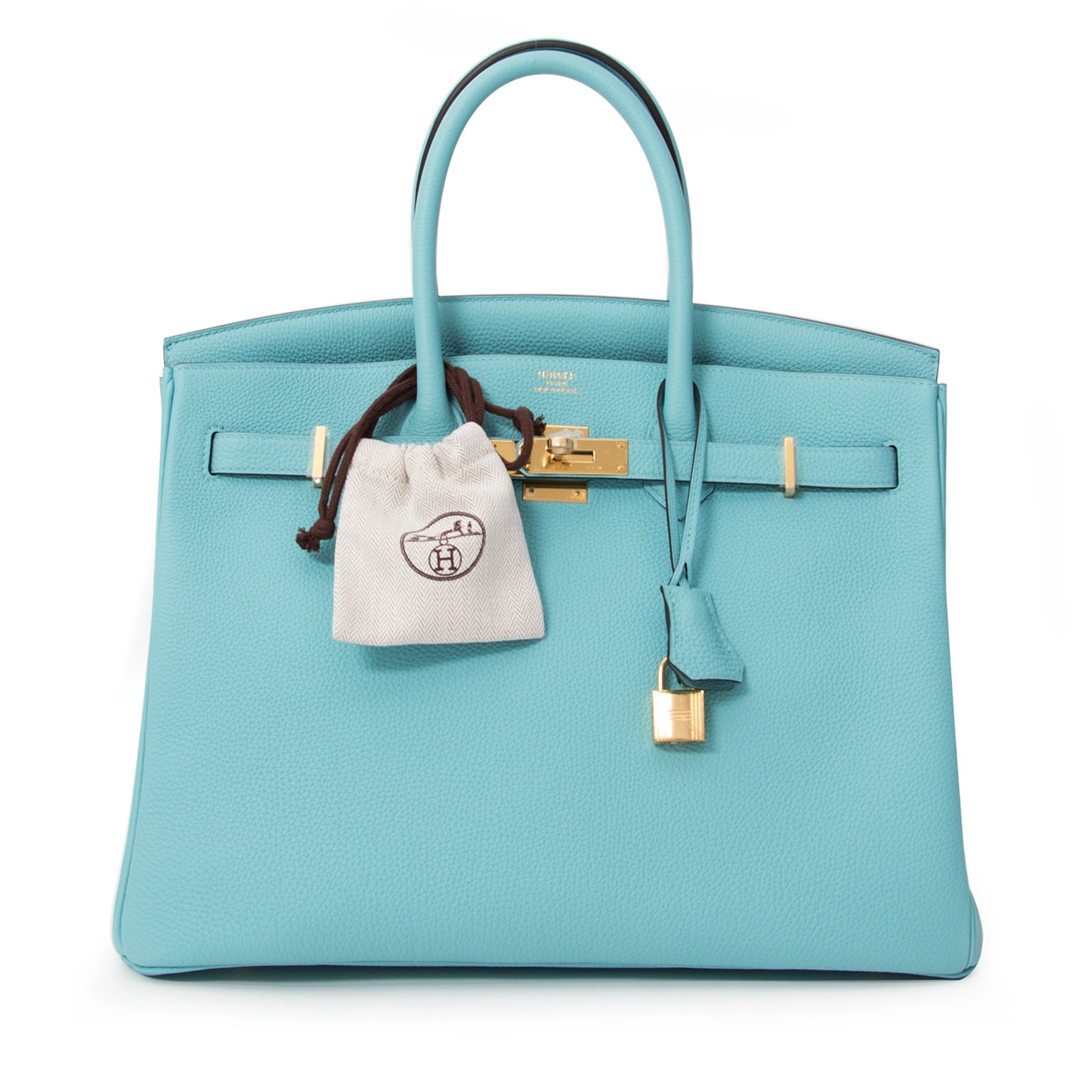 Hermès Birkin Togo Blue Atole GHW 35 preloved hermes birkin hand bag online at e shop labellov