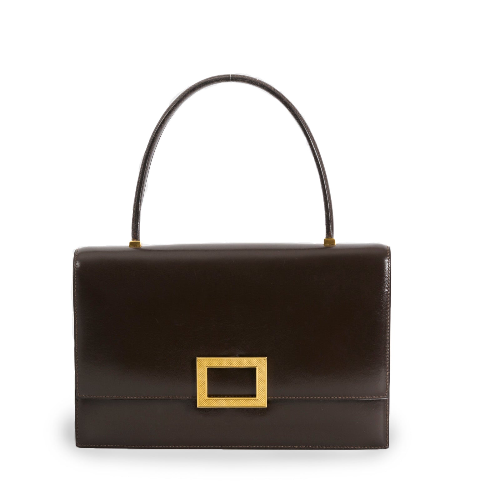 koop online jouw tweedehands Hermès Brown Leather Top Handle Bag