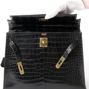 koop veilig online tweedehands hermes kelly 32 croco ghw beste prijs online webshop