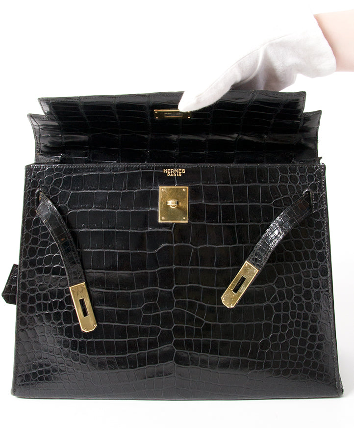 koop veilig online tweedehands hermes kelly 32 croco ghw beste prijs online webshop
