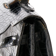 buy safe online secondhand designer vintage Hermes Kelly croco black best price
