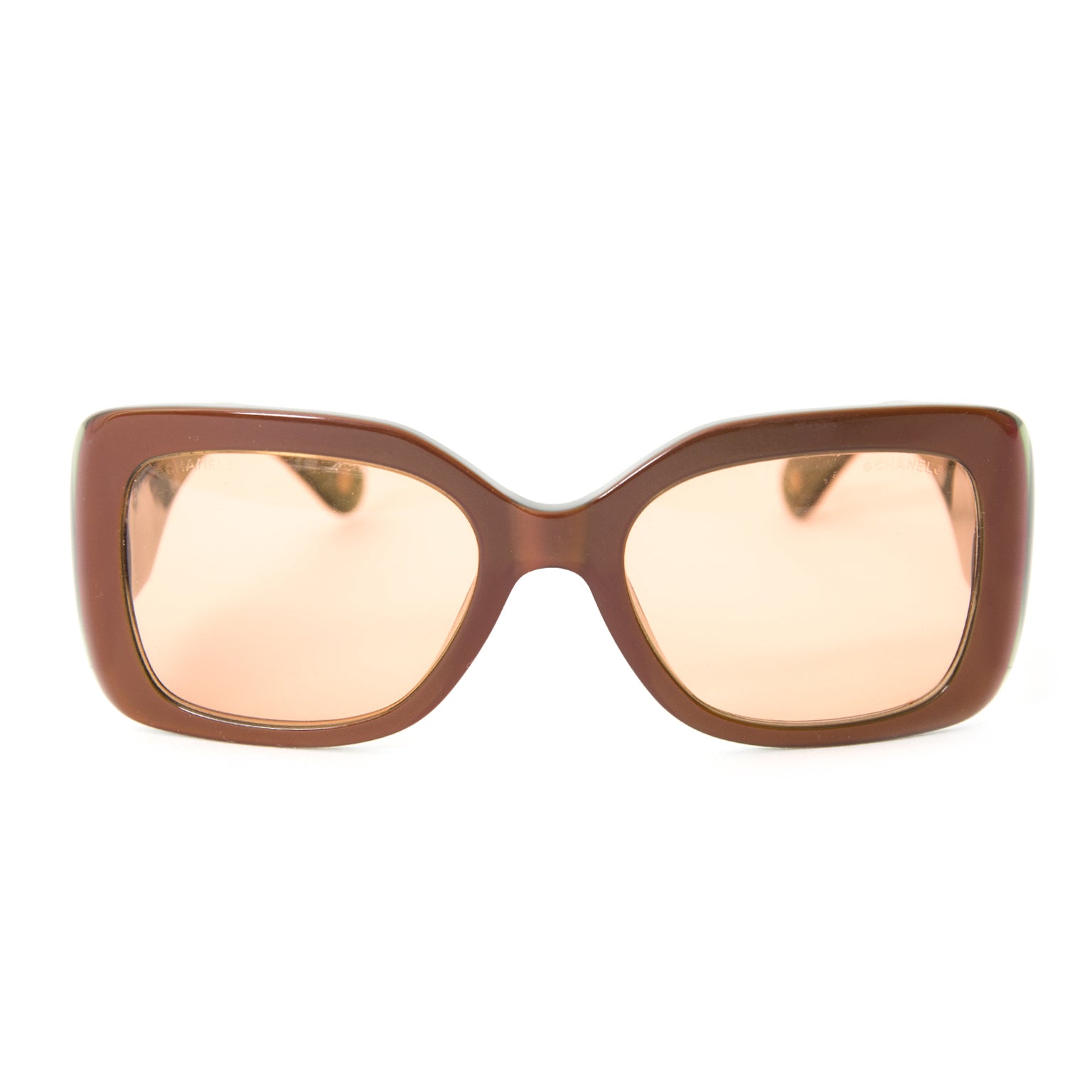 Brand new and authentic Chanel Bicolor Sunglasses in khaki green and brown.