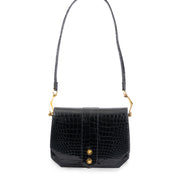 koop online jouw tweedehands Hermès Dark Blue Croco Leather Handbag