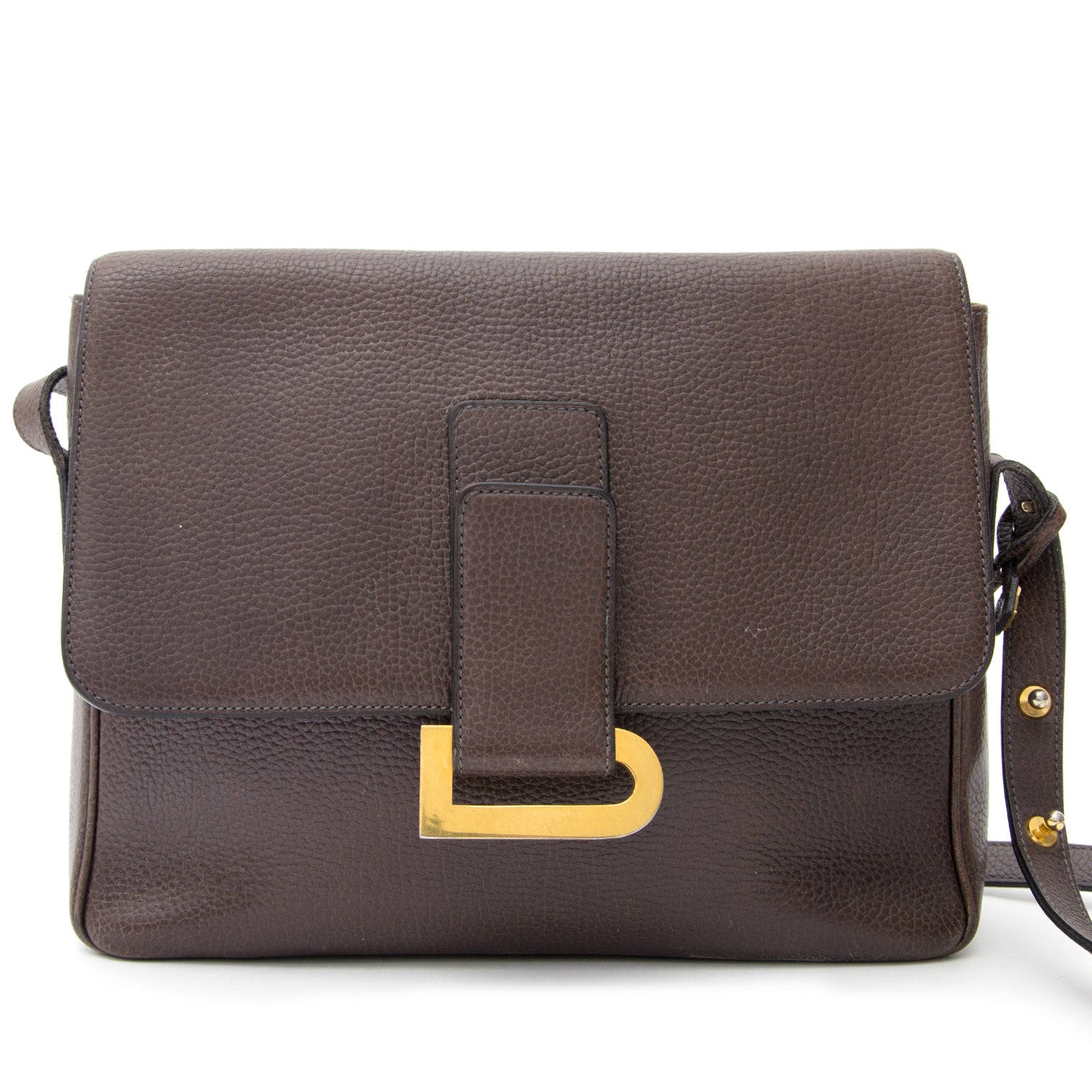 buy safe online Delvaux brown shoulderbag poirier best price like new. koop online aan de best prijs authentieke Delvaux bruine schoudertas poirier. acheter en linge seconde main sac a main Delvaux poirier
