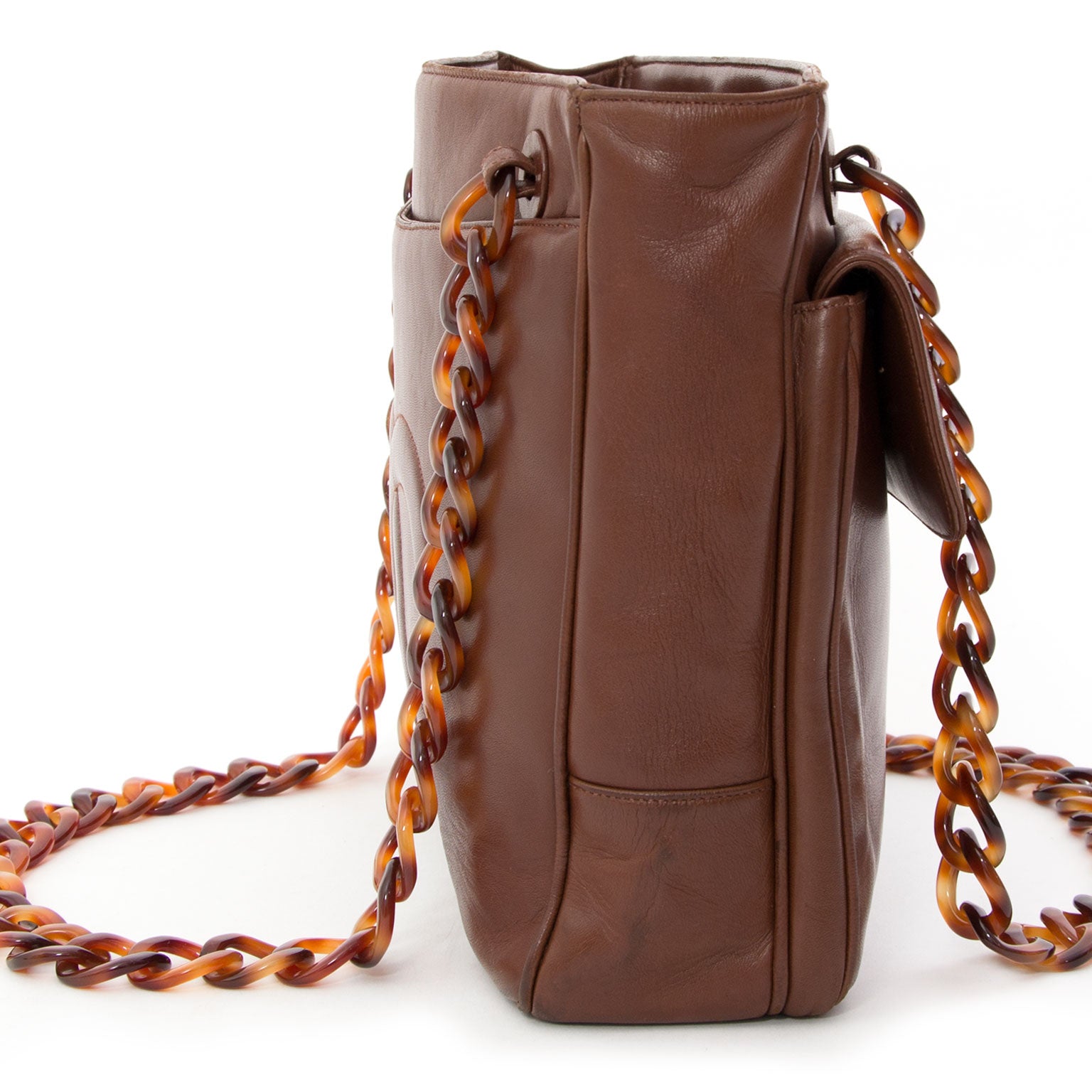 Chanel Nut Brown Tortoise Chain Tote Safe and secure online shopping Antwerp.