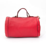 Red Gucci Boston bag with GC Logo stitchin the sides. koop snel en veilig online tweedehands