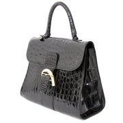 acheter en linge seconde main sac a main Delvaux Black Croco Brillant