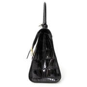 ike new vintage 100% authentic Delvaux Black Croco Brillant
