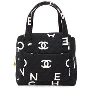 Chanel Black Quilted Fabric Logo Tote Shop secondhand designer bags at LabelLOV vintage webshop. Safe and secure online shopping Antwerp.