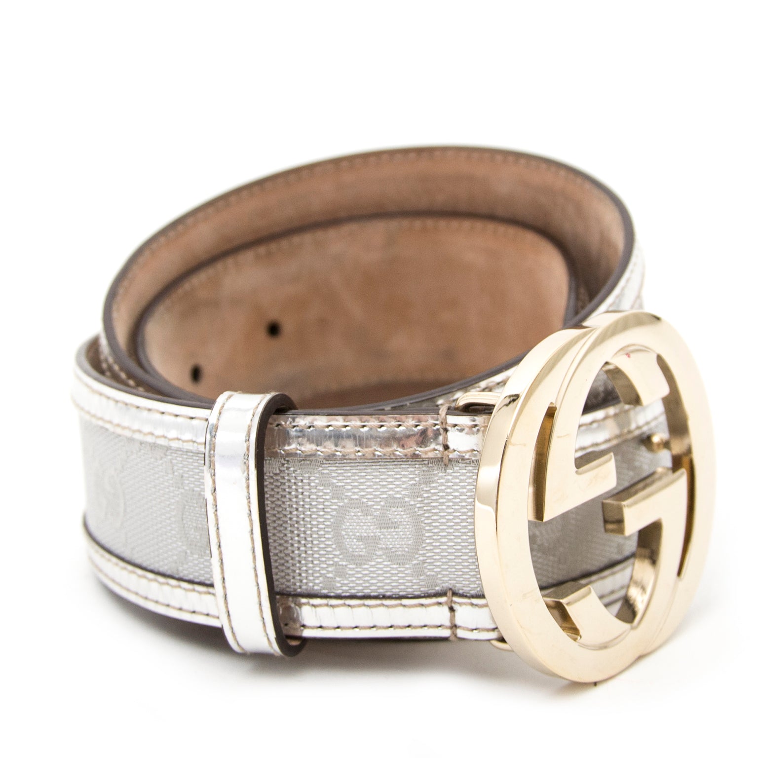 We buy and sell your authentic Gucci Fabric and Leather Silver Belt