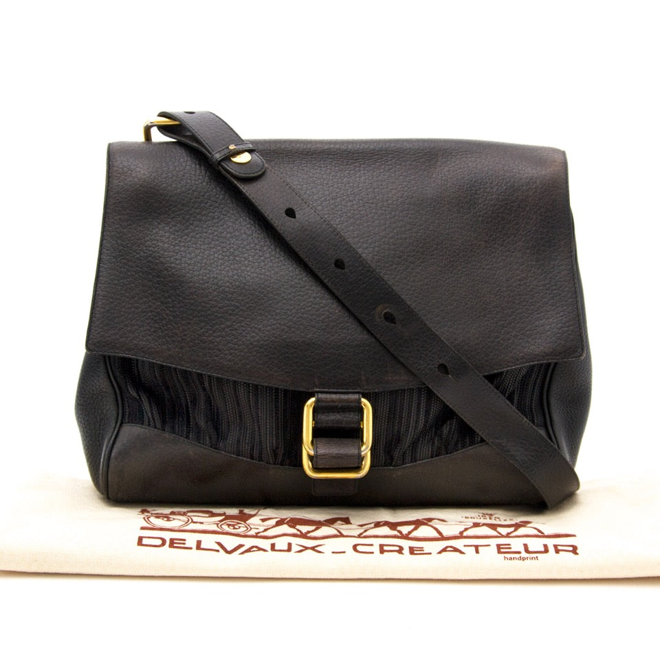 Acheter secure en ligne de sac a mains Delvaux en cuir noir pour le meilleur prix