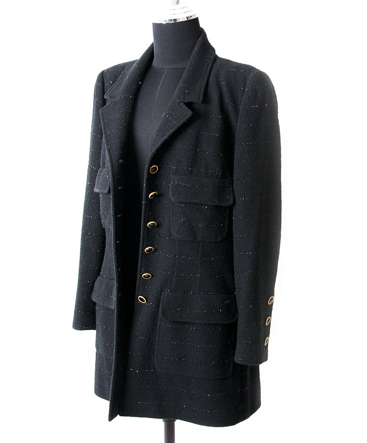 Chanel Black Tweed Jacket secondhand authentic safe online shopping webshop LabelLOV Antwerp Belgium fashion style high end luxury labels brands designer