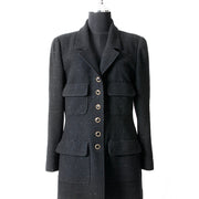 Chanel Black Tweed Jacket tweedehands authentiek veilig online shoppen winkelen webshop Antwerpen België LabelLOV mode stijl luxemerken jasje vestje vesten designer ontwerper luxe