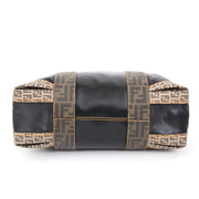 Fendi Black Canvas Logo Tote Bowling Bag international shipping