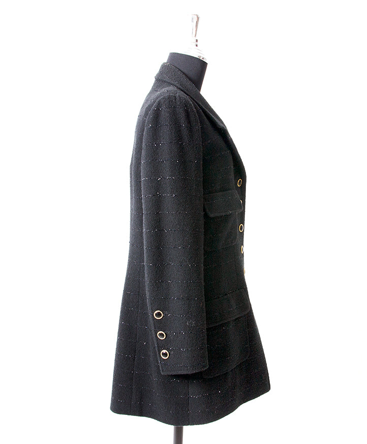 Chanel Black Tweed Jacket secondhand authentic safe online shopping webshop LabelLOV Antwerp Belgium fashion style high end luxury labels brands designer