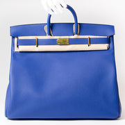 New Hermès HAC Haut à Courroies 50cm Togo Blue Electrique GHW.2de hands designer vintage aan de beste prijs 100% veilig, snel site en ligne