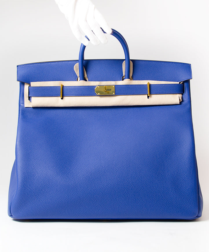 New Hermès HAC Haut à Courroies 50cm Togo Blue Electrique GHW.2de hands designer vintage aan de beste prijs 100% veilig, snel site en ligne