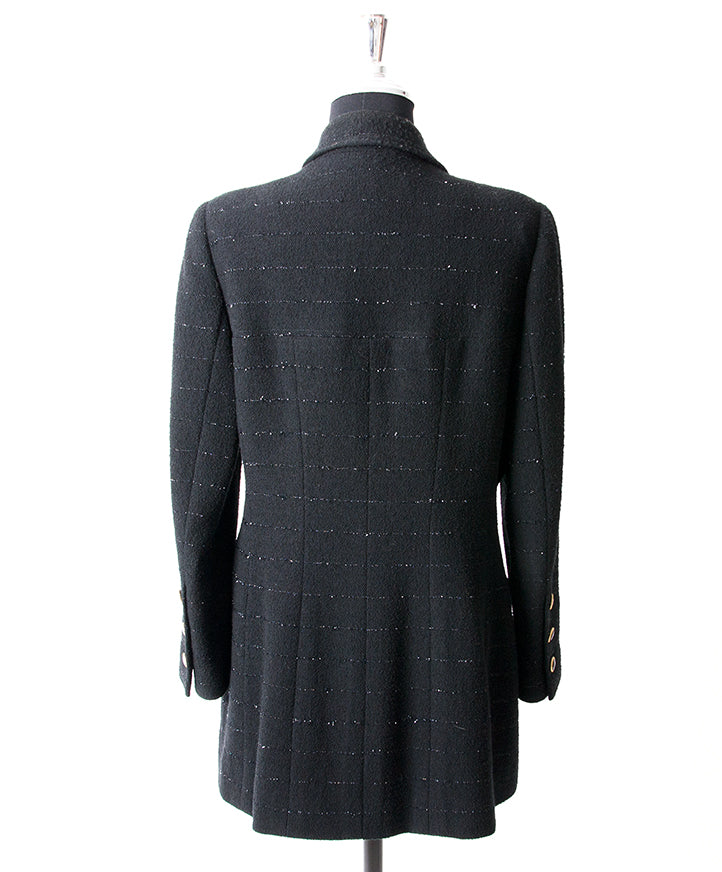 Chanel Black Tweed Jacket seconde main en ligne shopping authentique webshop Anvers Belgique LabelLOV mode en vogue style luxe vestes designer marques veste