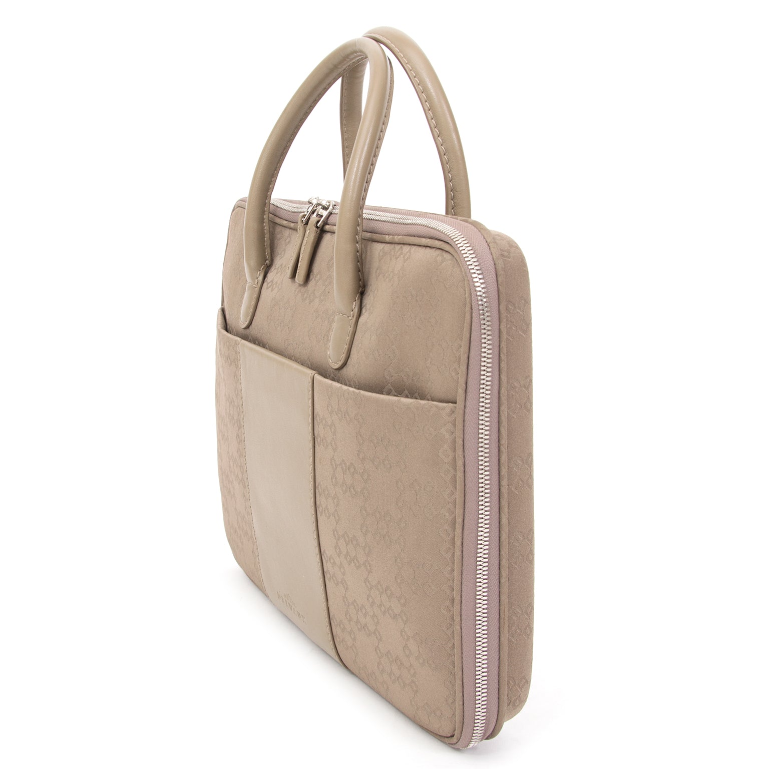 Delvaux Laptop Case Shiny Fabric Sand