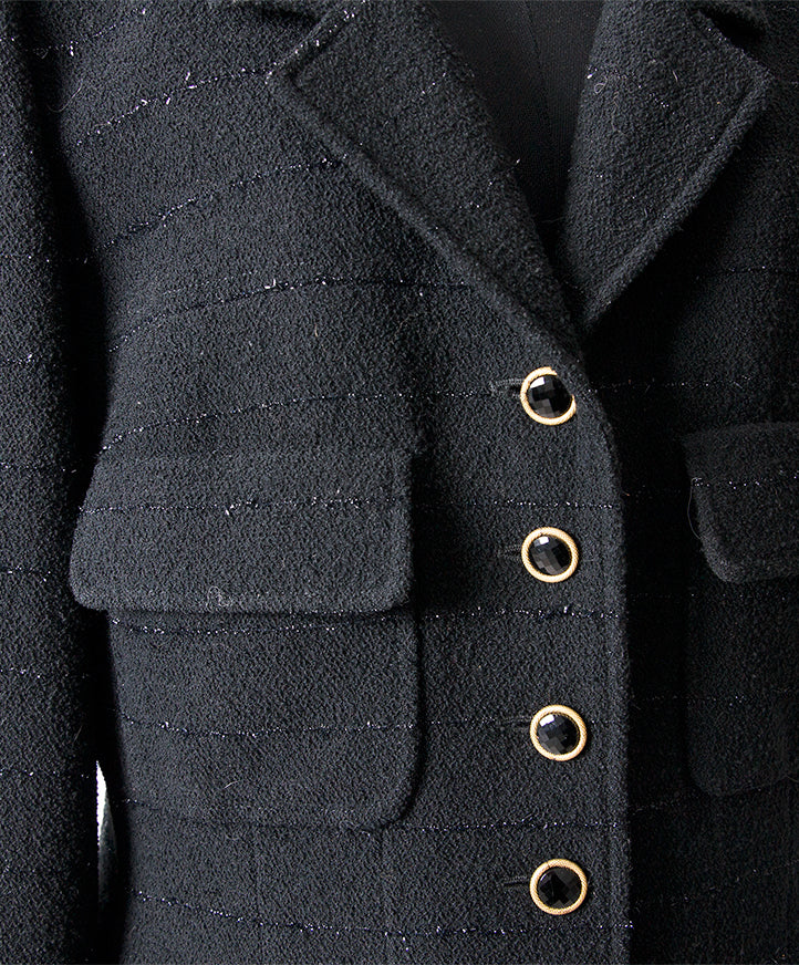 Chanel Black Tweed Jacket secondhand authentic safe online shopping webshop LabelLOV Antwerp Belgium fashion style high end luxury labels brands designer
