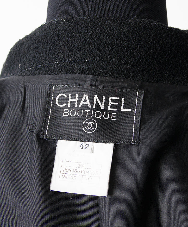 Chanel Black Tweed Jacket secondhand authentic safe online shopping webshop LabelLOV Antwerp Belgium fashion style high end luxury labels brands designer