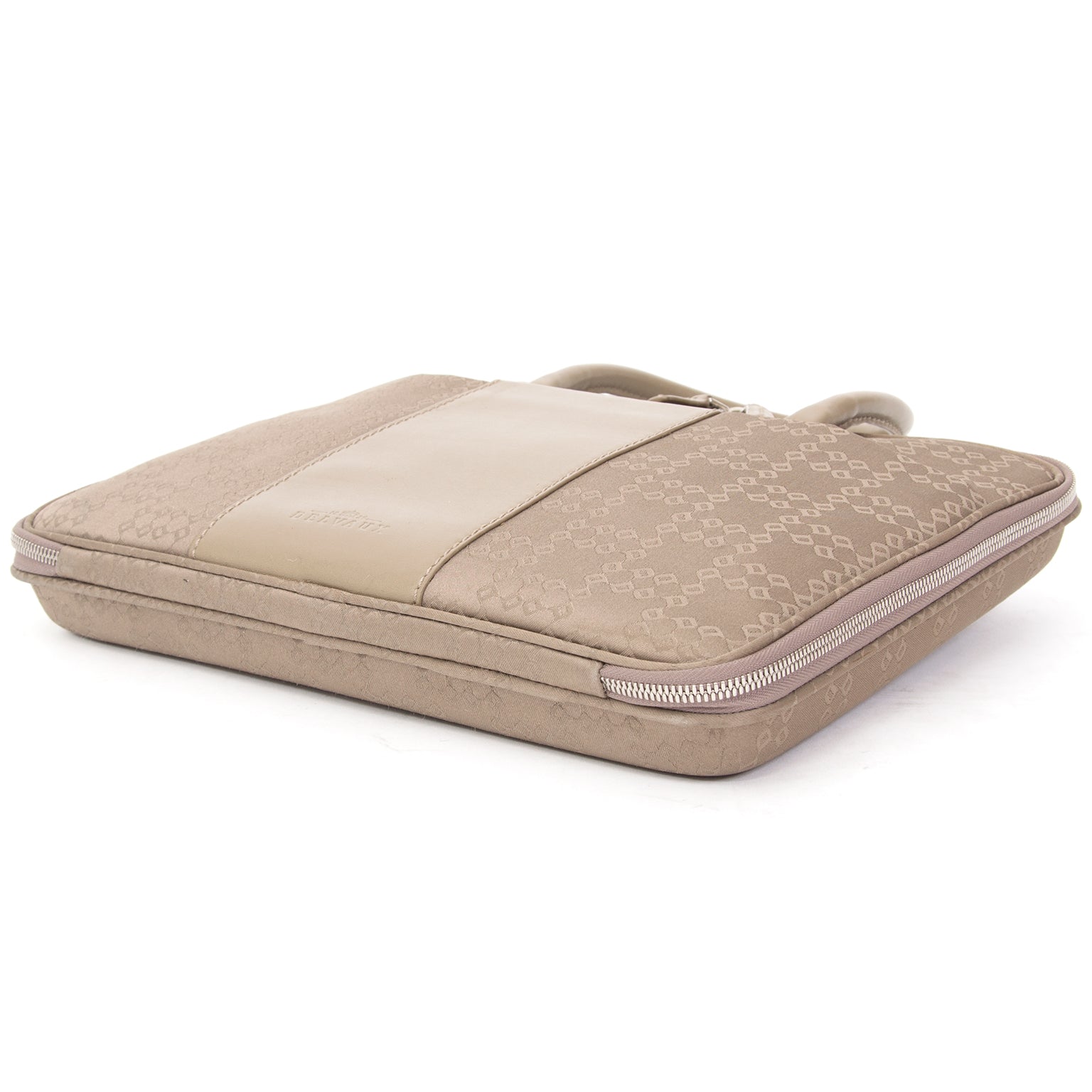 Delvaux Laptop Case Shiny Fabric Sand