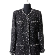 Chanel Black Dotted Tweed Jacket secondhand authentic safe online shopping webshop LabelLOV Antwerp Belgium fashion style high end labels brands luxury designer