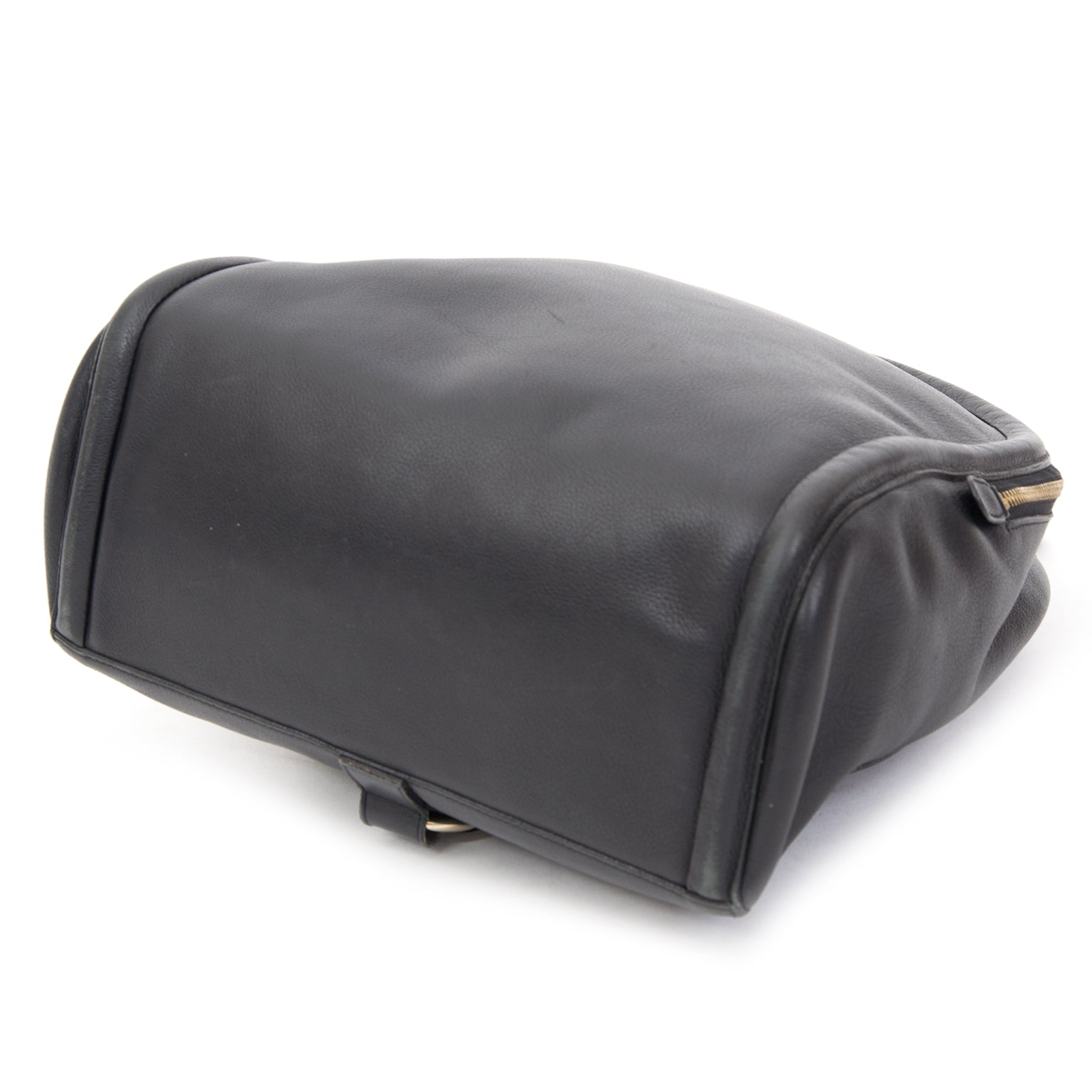 Delvaux Black Leather Backpack koop en verkoop designer vintage handtassen