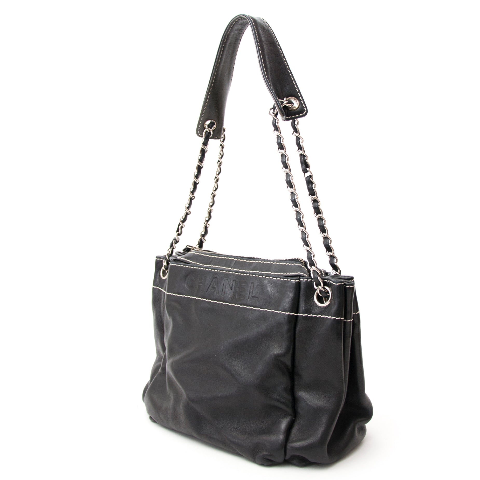 koop veilig online aan de best prijs Chanel Black LAX Accordian Bag