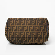 Sac à main noir brun Fendi FF logo cuir two seconde main occasion prix correct designer vintage labellov webshop en ligne online shopping Anvers Belgique