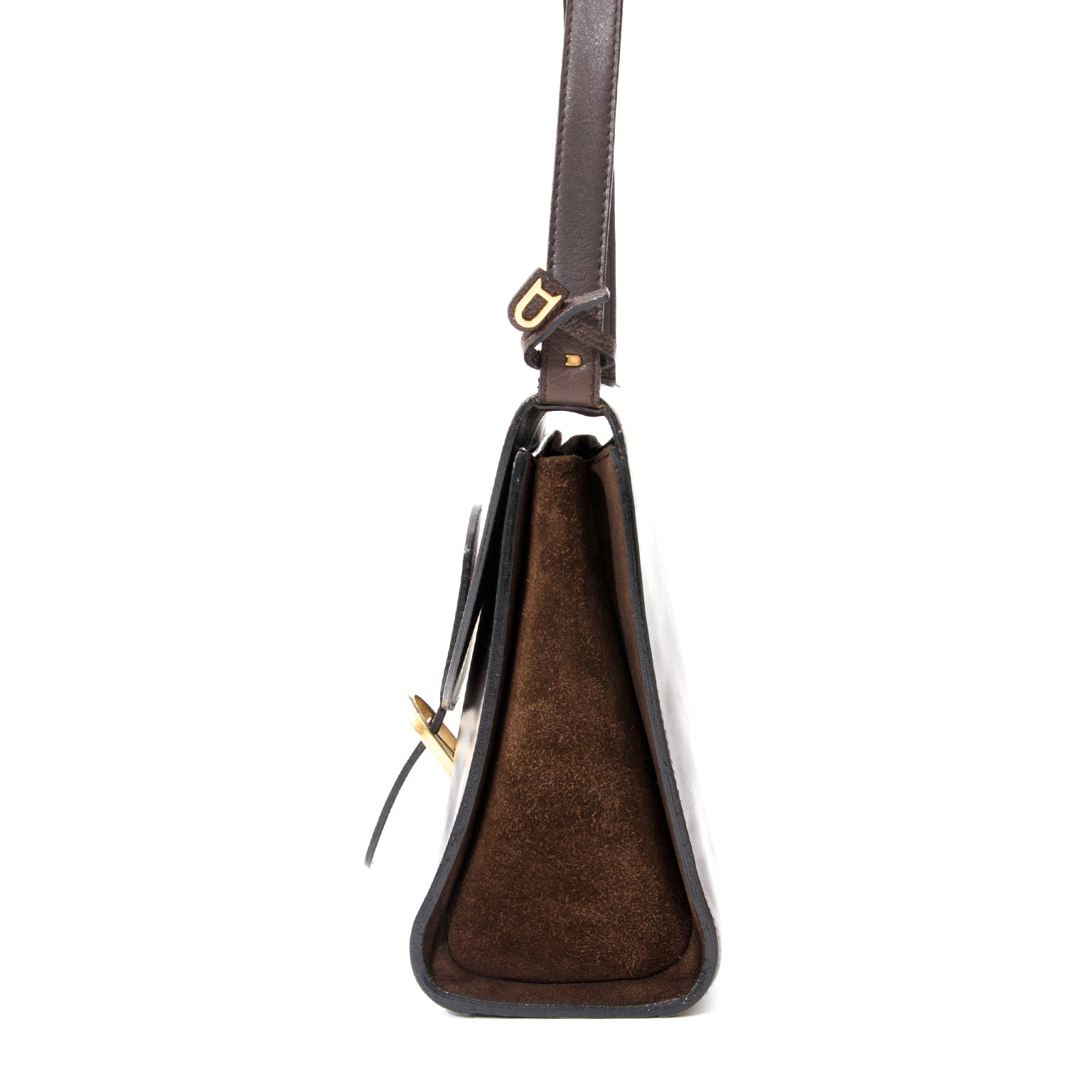 Delvaux Dark Brown Brillant Shoulder Bag koop 2dehands Delvaux gele schoudertas aan de beste prijs online webshop Belgie