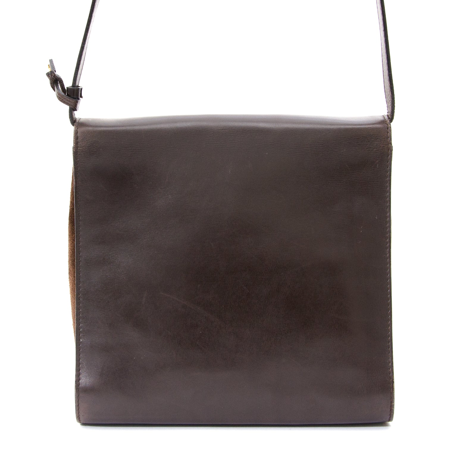 Delvaux Dark Brown Brillant Shoulder Bag acheter secure 100% authentic delvaux saffron sac a main pour le meilleur prix site enligne