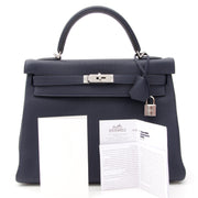 Acheter en ligne comme neuf Hermes Kelly bag. BRAND NEW Hermès Kelly Bag Taurillon Clemence 32 Blue Nuit