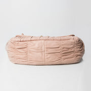 Authentic secondhand Prada Dressy Gauffre blush pink leather shoulder bag cross body detachable strap right price safe secure online shopping labellov vintage webshop designer luxury brands fashion Antwerp Belgium shopping