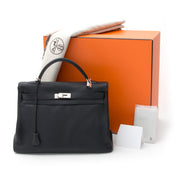koop veilig online aan de beste prijs tweedehands buy safe online secondhand designer secondhand Hermesskip the waiting list buy safe online 100% authentic designer Hermes Kelly Black 40 PHW Clemence Taurillon Kelly Black 40 PHW Clemence Taurillon
