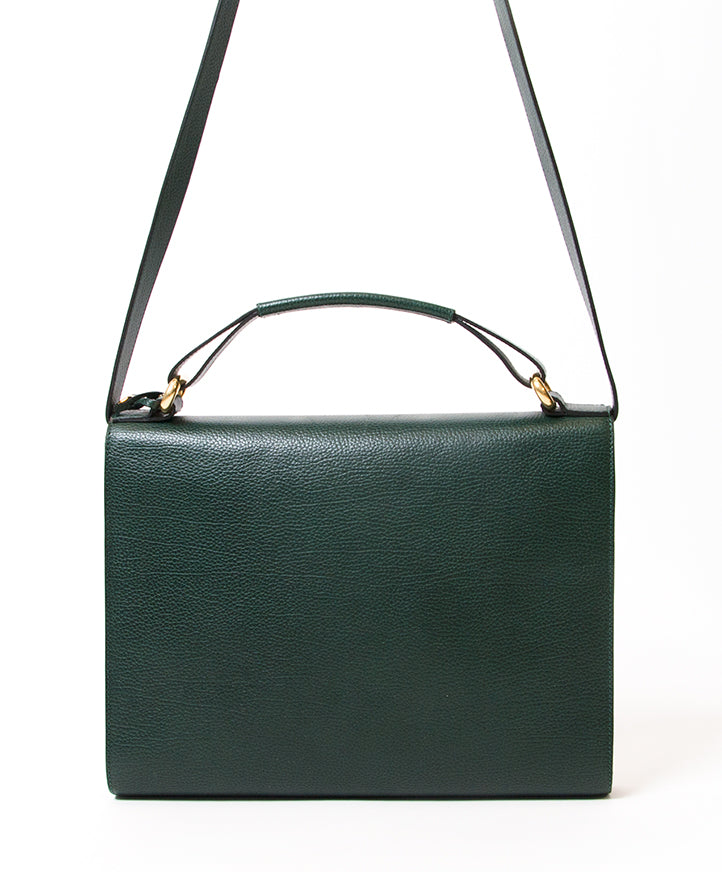 Delvaux Green Top Handle Shoulder Bag shop safe online second hand