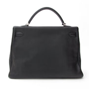 skip the waiting list buy safe online 100% authentic designer Hermes Kelly Black 40 PHW Clemence Taurillon
