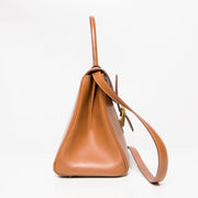 Delvaux Cognac Brillant MM tas. Koop authentieke designer vintage Delvaux tassen. LabelLOV webwinkel veiling online winkelen
