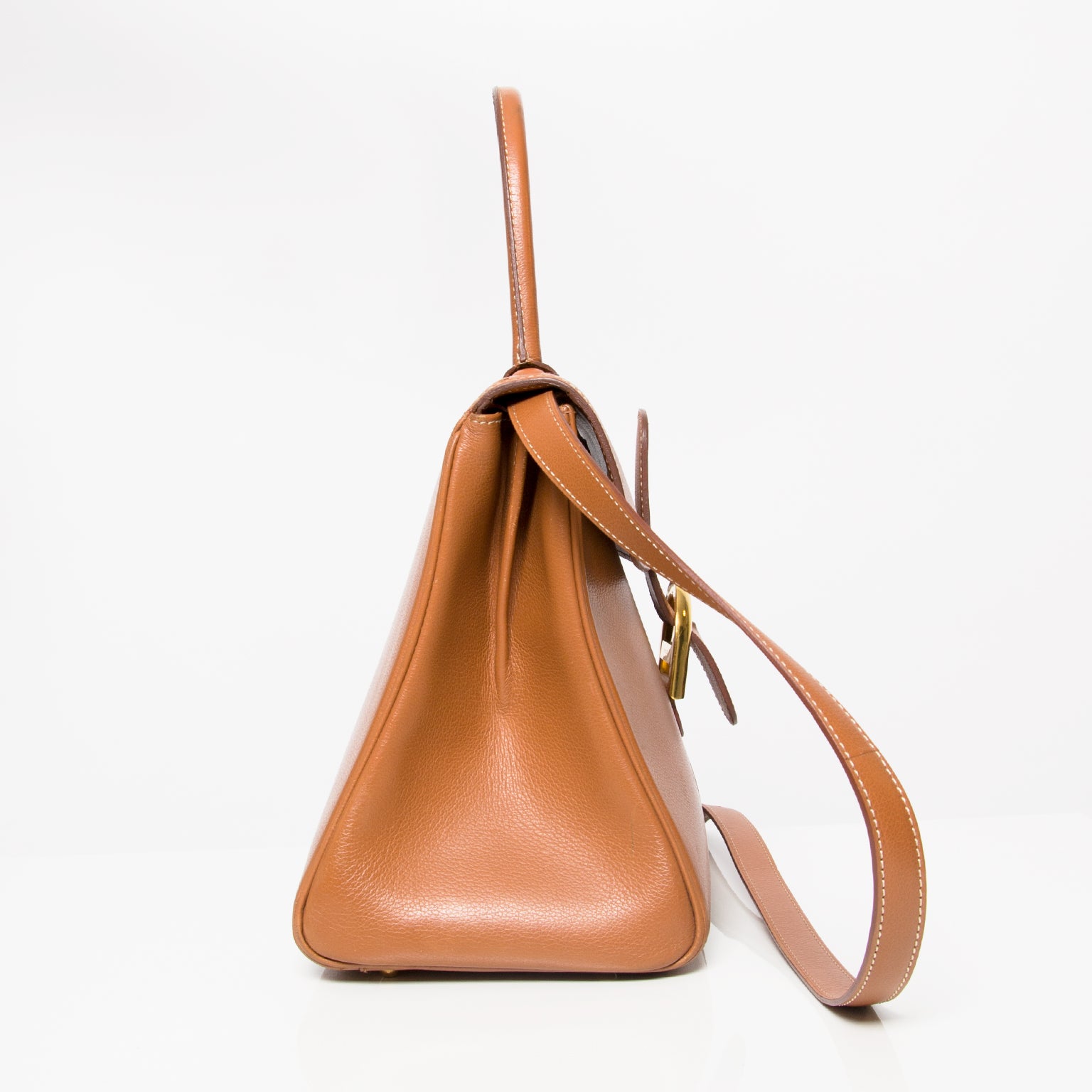 Delvaux Cognac Brillant MM tas. Koop authentieke designer vintage Delvaux tassen. LabelLOV webwinkel veiling online winkelen