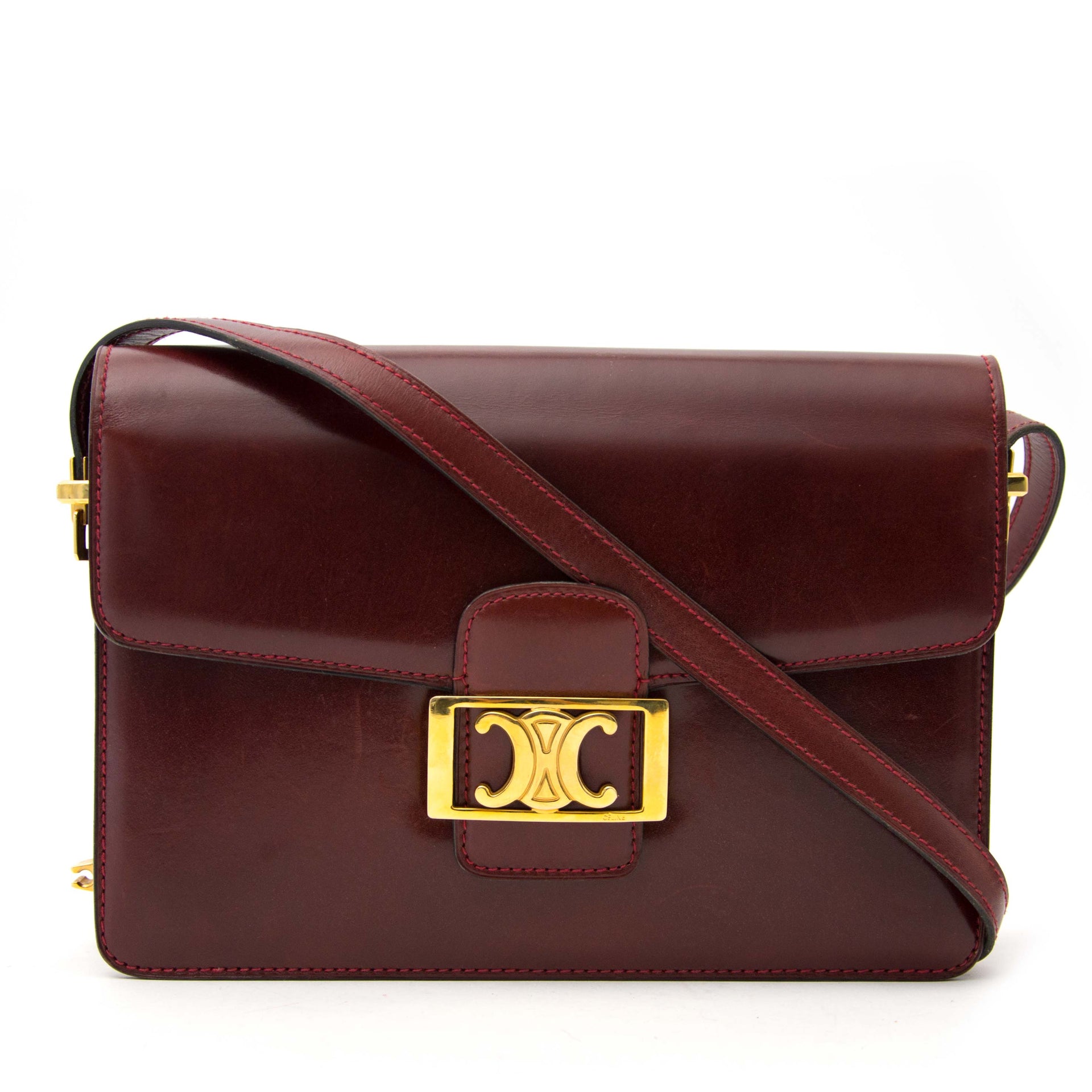 Céline Burgundy Crossbody Bag