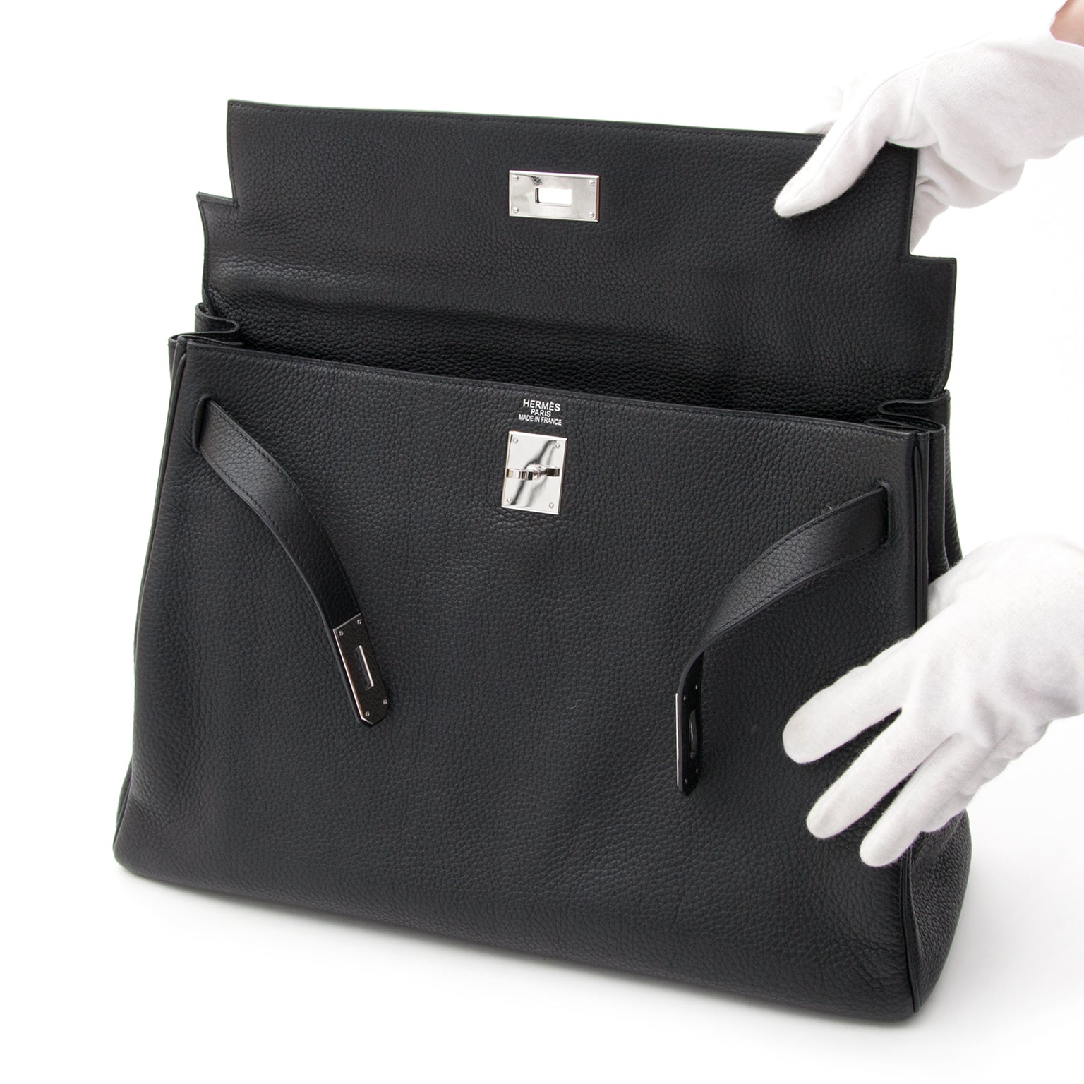 buy safe online secondhand designer secondhand Hermesskip the waiting list buy safe online 100% authentic designer Hermes Kelly Black 40 PHW Clemence Taurillon Kelly Black 40 PHW Clemence Taurillon