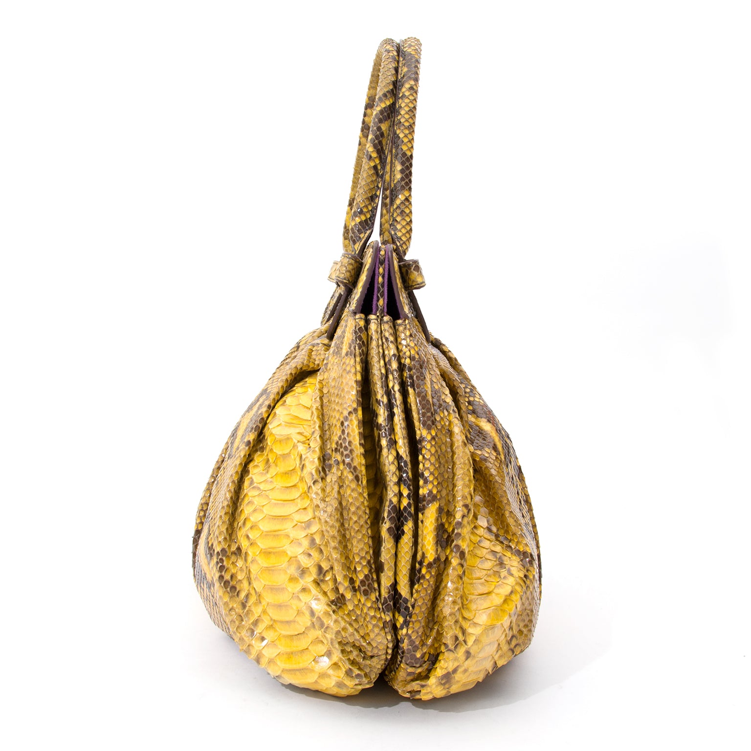Zagliani Yellow Python Puffy For more vintage preloved or new luxury handbags, visit Labellov. The online platform offers a wide selection of authentic designer brands for the right price.