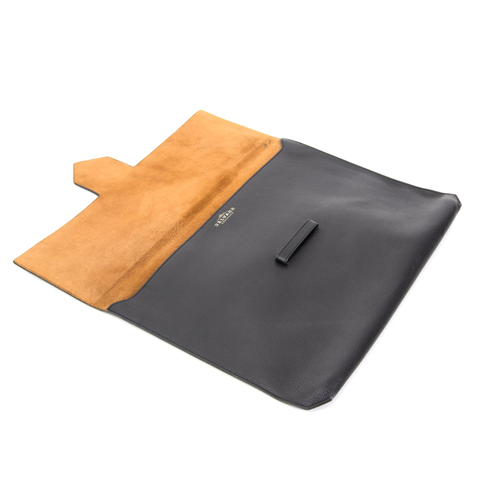 Pochette grand format Delvaux noire