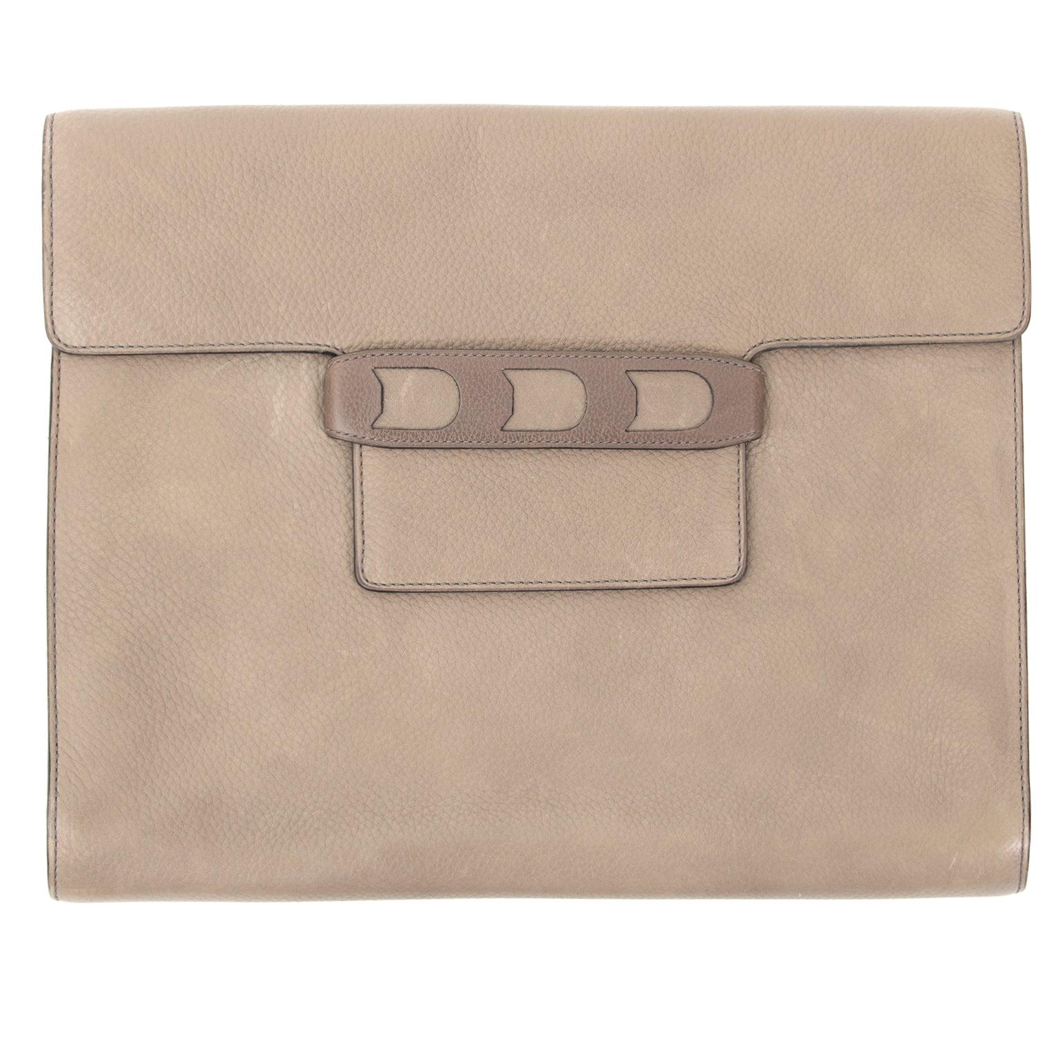 Koop veilig online tweedehands Delvaux Enveloppe Taupe D Clutch / Briefcase