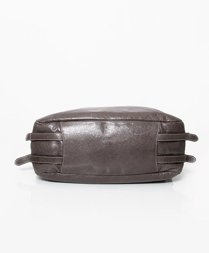 Prada Bandoliera Anthracite Saffiano Shoulder Bag Sac à main anthracite cuir Prada two seconde main occasion prix correct designer vintage labellov webshop en ligne online shopping Anvers Belgique