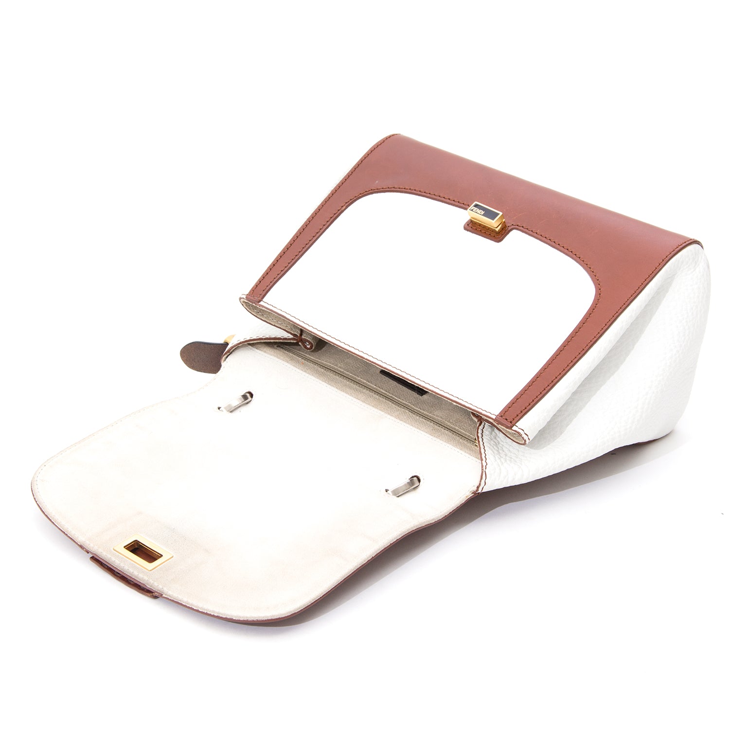 Fendi Structured Top Handle Bag Color Block For more vintage preloved or new luxury handbags, visit Labellov. The online platform offers a wide selection of authentic designer brands for the right price.